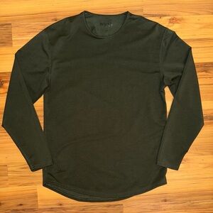 BYLT LUX Drop-Cut Long Sleeve | Men’s Large | Dark Green | Athleisure Minimalist
